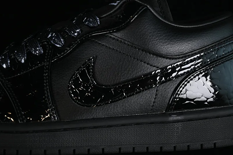 All categories Air Jordan Jordan series basketball shoes Air Jordan 1 Low Air Jordan 1 Low "Black Croc" AJ1 Joe 1 crocodile black low-top cultural casual sneakers HJ7743-010